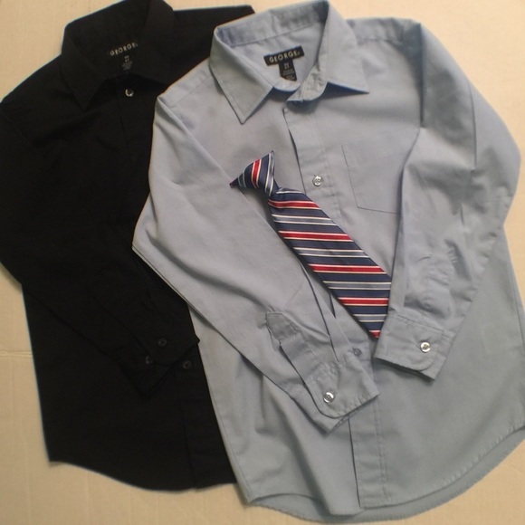 George - Two boys button down shirts with one tie - Picture 1 of 4